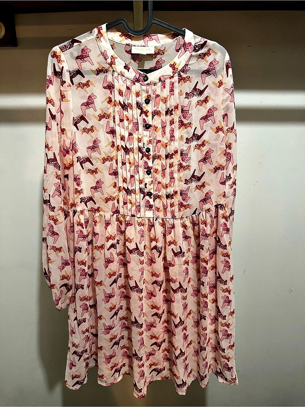 ModCloth Animal Print Mini Dress in Pink & White Size Small Like New